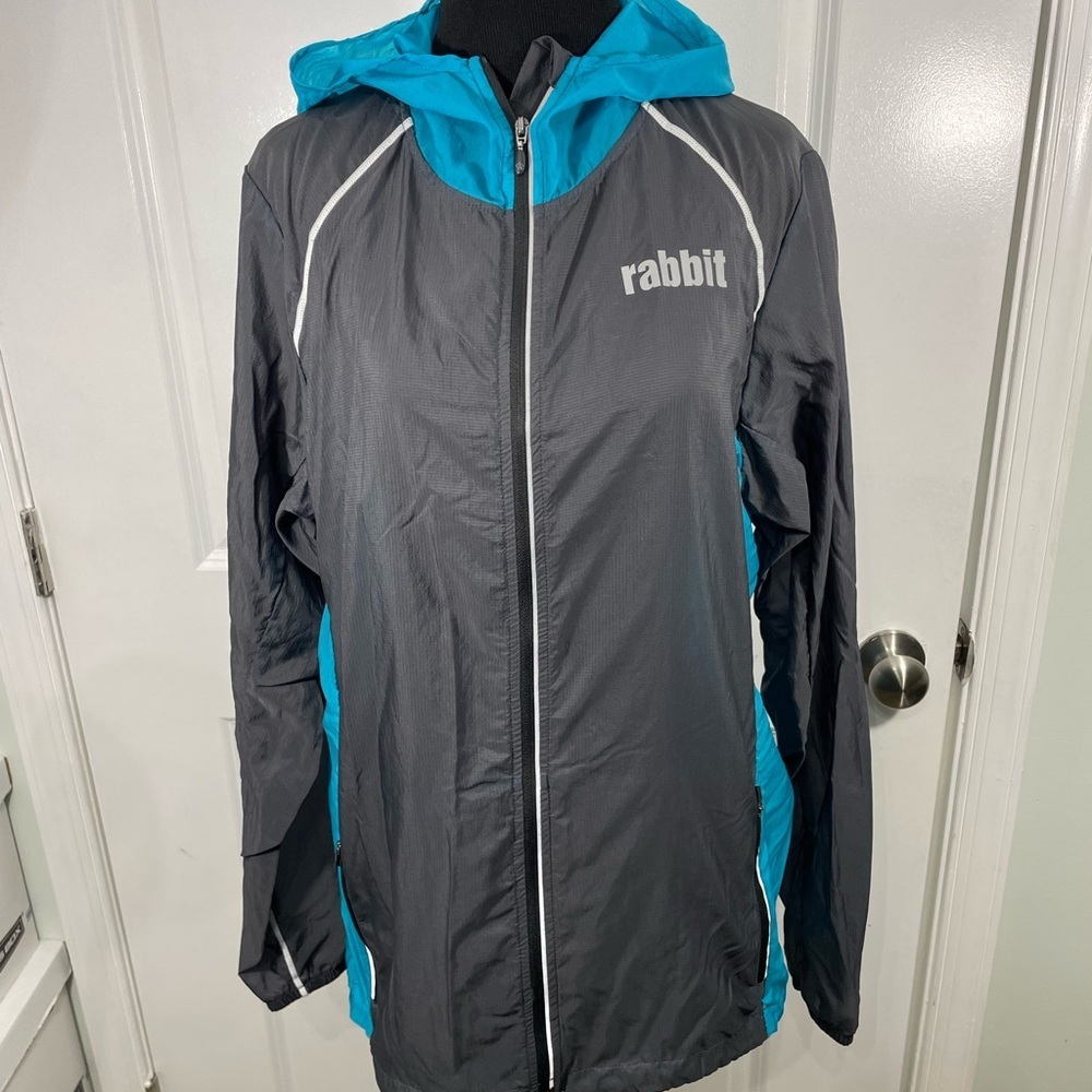 Unisex Rabbit Gray and Blue Windbreaker Jacket Size Medium CB-111